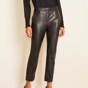 Ann Taylor The Faux Leather Cuffed Ankle Pant Plus Size 18